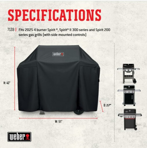 Weber Premium Outdoor Grill Cover protecting a grill