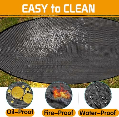 Easy to clean mat with oil-proof, fire-proof, and water-proof features.