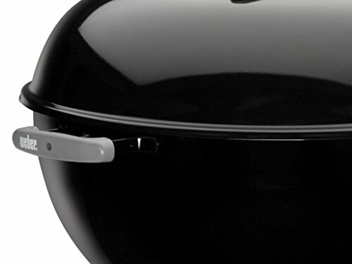 Black charcoal grill lid with handle perfect for easy lid handling